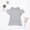 Gray, variant on NAISIBABY T-Shirt for Girls, Solid Knitted Crewneck Off Shoulder Short Sleeve Summer Soft Tee Gray 9-12Months