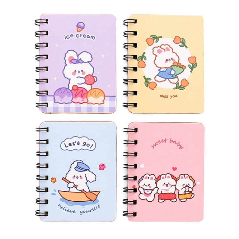 Mini Kawaii Notebook Cute Notebook Mini Spiral Notebook 80page A7 Cute  Cartoon Animals Stationery Pocket Notepad Diary Journal 