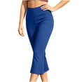thumbnail image 5 of Horkkom Flare Leggings for Women Solid Color Elastic Waist Capri Leggings Casual Workout Yoga Pants L, 5 of 7