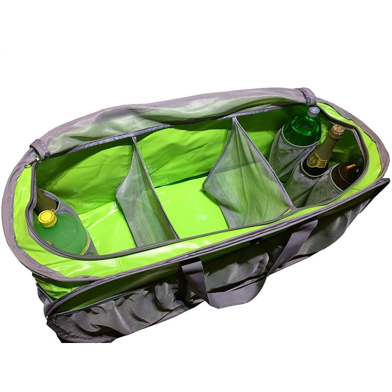 K Cliffs Car Trunk Organizer Heavy Duty Cargo Bag Large Tarpaulin Bag Closet Organizer Bag Market Grocery Bag Beach Picnic Tote Bag Fits Truck SUV Car Green Silver Nylon Dimensions 36 x 14