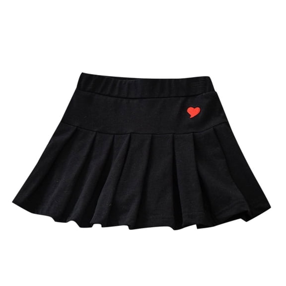 Girls' Dresses Pleated Skirt School Skirt Mini Skirt Pleated Cheer Skirt Casual Skater Skirt Baby Girl Dress Black 2 Years-3 Years