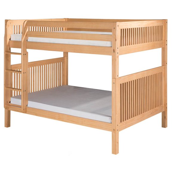 Camaflexi Full over Full Bunk Bed - Mission Headboard - Natural Finish
