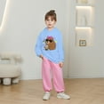 thumbnail image 2 of lnmuld Cute Tops for Teens Girls Hooded Sweatshirt Capybara Print Casual Loose Fit Long Sleeve Top for Toddler Kids Soft Comfortable Autumn Winter Outfits Size:6-7 Years, 2 of 5