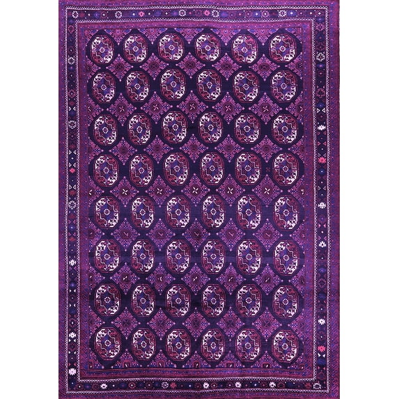Ahgly Company Indoor Rectangle Oriental Purple Industrial Area Rugs, 8' x 12'