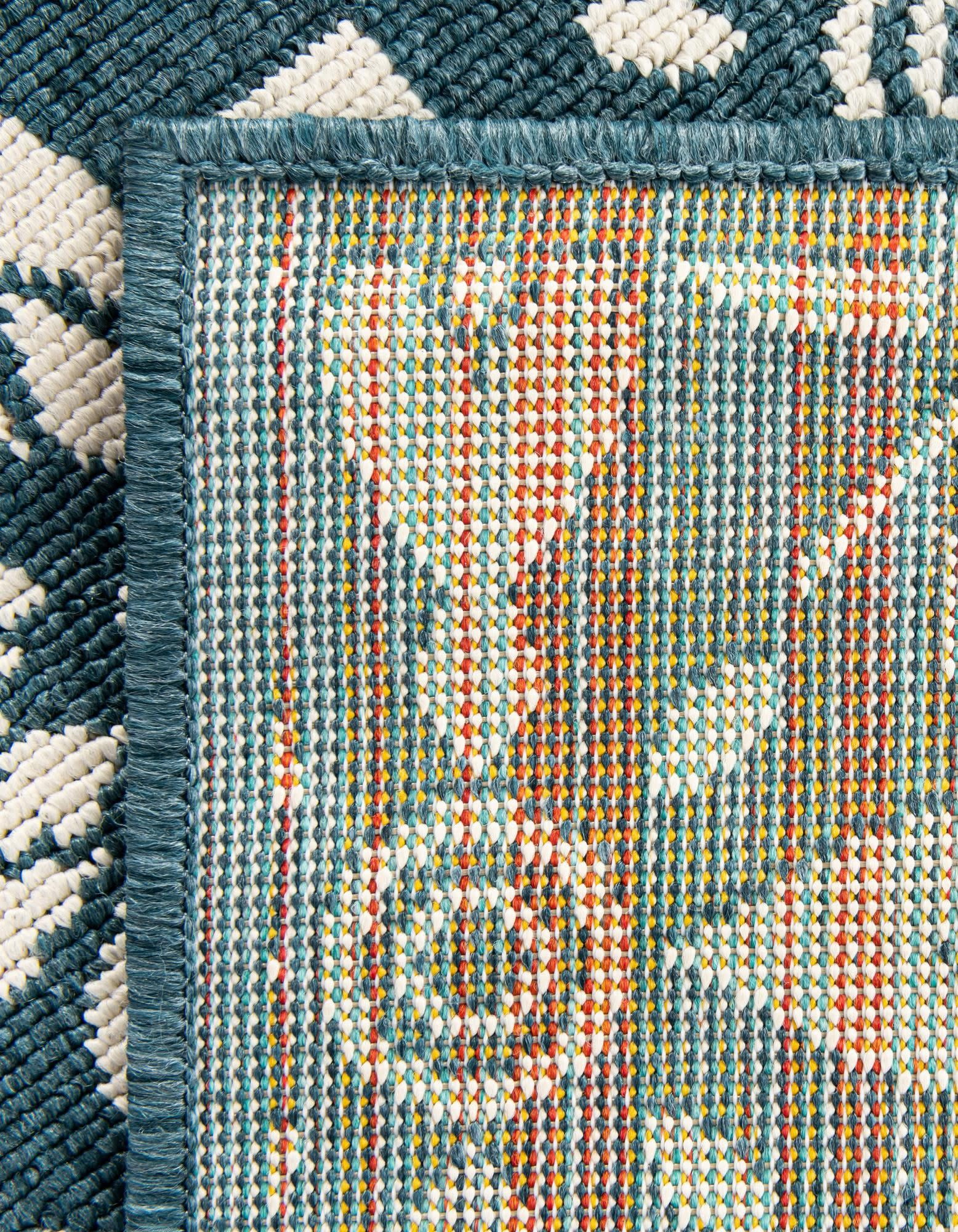 Unique Loom Outdoor Trellis Collection Area Rug - Tiles (2' x 3' 1" Rectangle Navy Blue/Ivory)