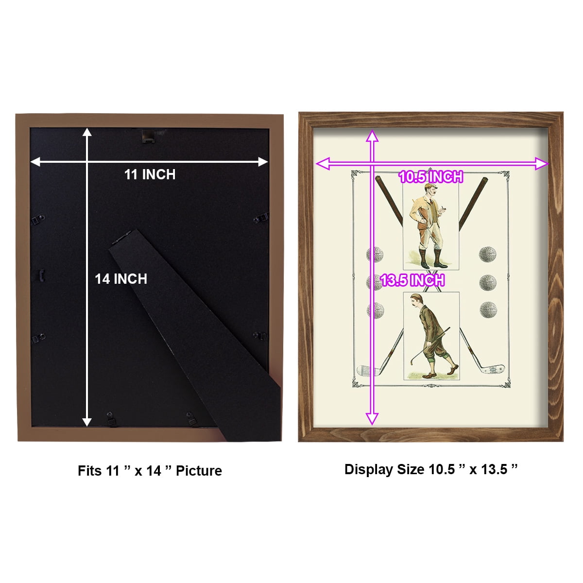 Golfers: H. Hutchinson & John Ball -Framed Print w/glass-Walnut