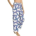 thumbnail image 2 of Uemuo Cute White Rabbit Pattern Women's Wide Leg Palazzo Lounge Pants with Pockets Light Weight Loose Comfy Casual Pajama Pants-X-Large, 2 of 9