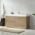 thumbnail image 2 of Huesca 60" Single Sink Bath Vanity in Dark Oak Gray Integral Sink Top No Mirror, 2 of 7