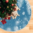 thumbnail image 5 of FMSHPON Winter Christmas Snow Covered Tree Xmas Christmas Tree Skirt Stand Mat for Holiday Party Decoration Indoor Outdoor 36 inches, 5 of 6