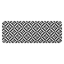 Black White Triangle Checkered Pattern Kitchen Rug Mat,Kitchen Runner Rugs Non Skid Washable,Decorative Kitchen Floor Mats for Kitchen,Sink,Laundry,17"x47.2"