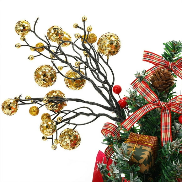 Fleurs Artificielles de Noël Branche en Plastique Simulation Chambre Cheminée Festival Simulation Salon Mariage Décoration Arbre de Noël Ornements Rouge
