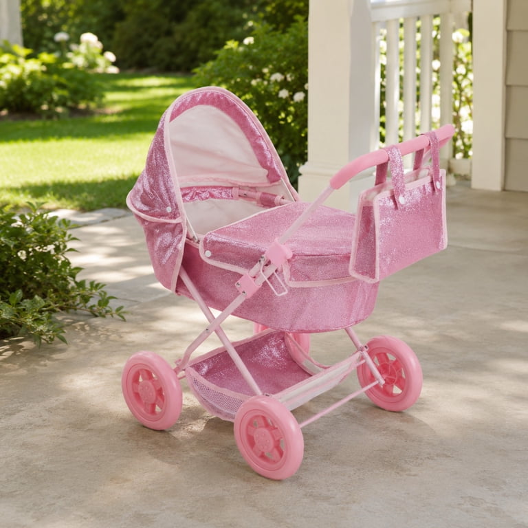 Olivia's Little World Glitter Pink Baby Doll Pram photo 6