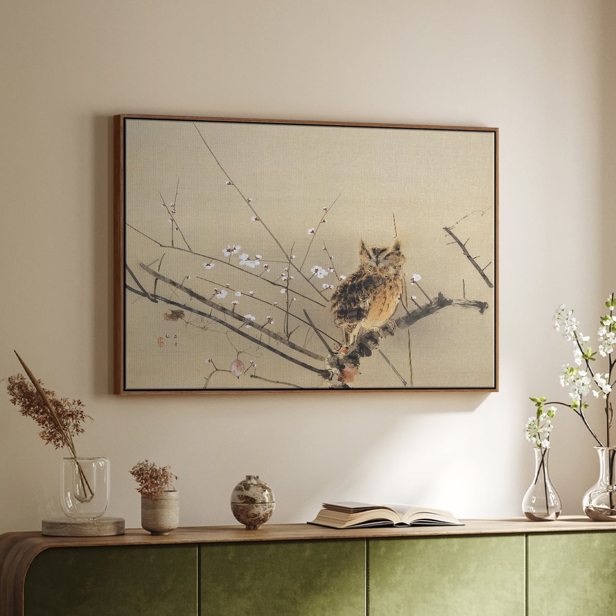 Vintage Landscape-MXVI By Wexford Home Framed in Walnut Wood Gallery Wrapped Canvas 27 in. x 41 in.