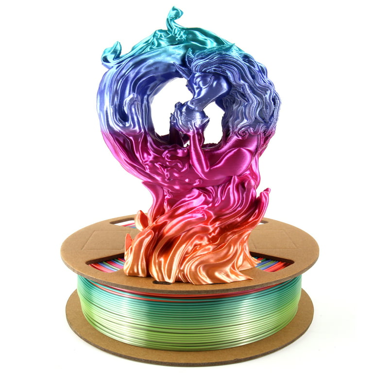 DD 3D Printer Filament, PLA Filament 1.75mm 3D Printing Filament Silk  Rainbow Candy Series 1KG/2.2LBS Multicolor