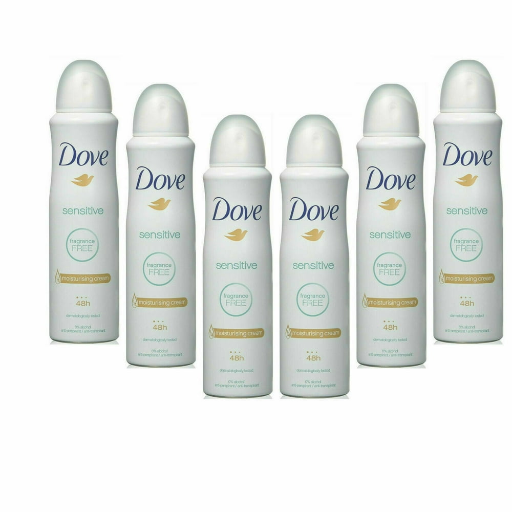 (6 PACK) DOVE Dry Spray Antiperspirant Deodorant 48 hours, (Sensitive
