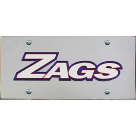 Mirrored Acrylic License Plate - Gonzaga Bulldogs Inlaid Acrylic License Plate - Silver Mirror Background