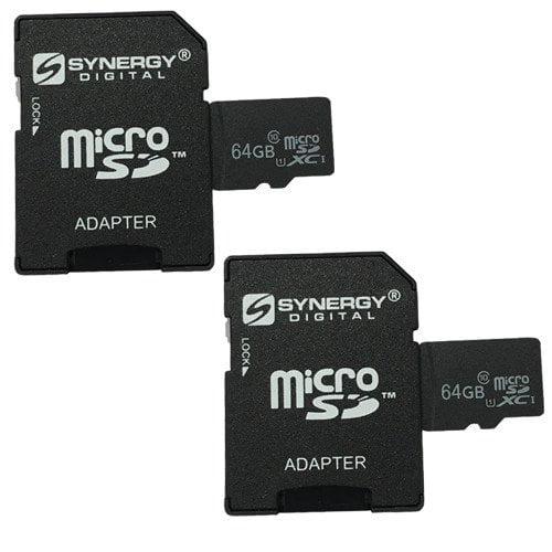 2 Pack HTC Desire 626S Cell Phone Memory Card 2 x 64GB microSDHC Memory Card with SD Adapter 