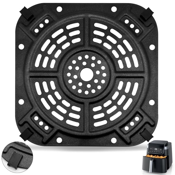GWY Air Fryer Grill Plate for Ninja AF141, 8.5"×8.5", Black, 1 Pack, Dishwasher Safe