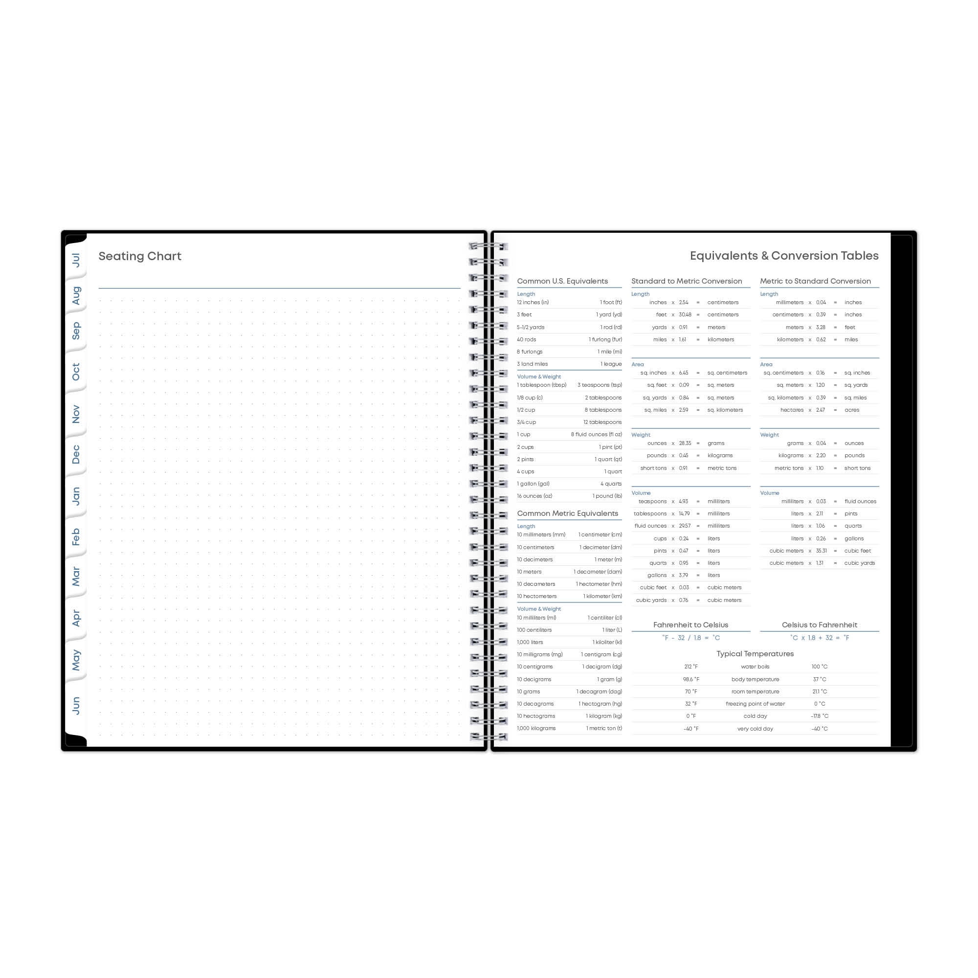 Blue Sky Teacher Academic Year Weekly/Monthly Lesson Planner 11 x 8.5 2024-2025
