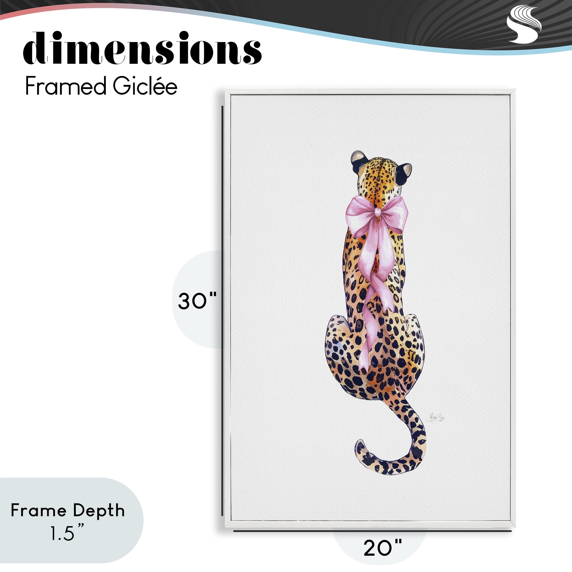 Stupell Industries Poised In Pink Cheetah White Framed Giclee Art, design by Shelly Craig