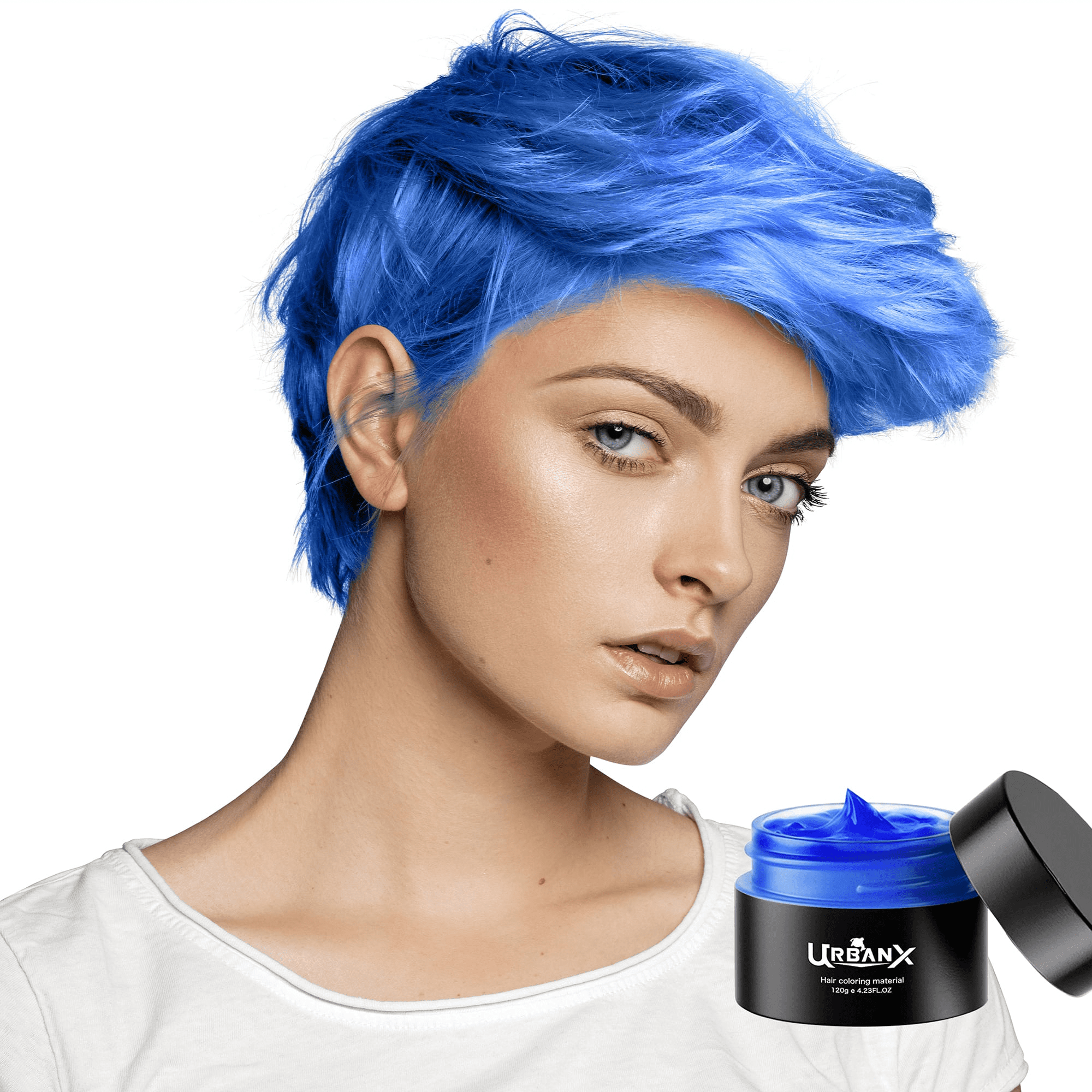 UrbanX Washable Hair Coloring Wax Material Unisex Color Dye Styling Cream  Natural Hairstyle for Pixie Hair Cut Pomade Temporary Party Cosplay Natural  Ingredients - Blue 