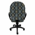 thumbnail image 3 of Geometric Office Chair Slipcover, Tribal Inspired Rhombuses and Triangles Pattern, Protective Stretch Decorative Fabric Cover, Standard Size, Blue Grey Camel, by Ambesonne, 3 of 5