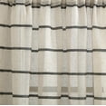 thumbnail image 3 of Clean Window Twill Stripe Anti-Dust Linen Blend Sheer Cafe Curtain Pair, 52"x24", Black, 3 of 8
