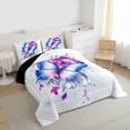 thumbnail image 3 of Castle Fairy Gradient Butterflies Queen Comforter Set,Chic Flower Bedding Comforter Set, 3 of 8