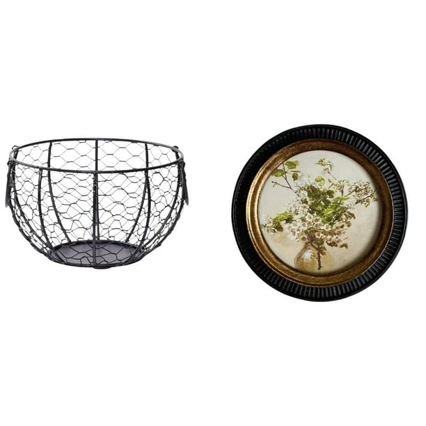 Cesta de huevos,Cesta multiusos para huevos,cesta tejida de alambre de hierro,Cesta de almacenamiento de alambre para huevos Cesta de almacenamiento portátil,Marco de fotos redondo,Marco de