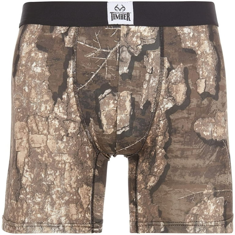 Realtree Mens Performance Boxer Briefs - 6-Pack Stretch Underwear