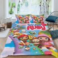 thumbnail image 2 of Ruby Arcoíris Conjunto de sábanas temático, trío de piezas, cómodo y amigable con la piel, diseño único, regalo de decoración para el hogar para familiares, amigos y fans,140cm *210cm, 2 of 6