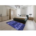 thumbnail image 5 of Ahgly Company Machine Washable Indoor Round Transitional Denim Dark Blue Area Rugs, 5' Round, 5 of 7