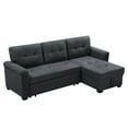 thumbnail image 1 of Lilola Home Lucca Performance Leather Sectional Sleeper Sofa, Charcoal, 1 of 10