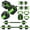 Black Green, variant on Ataucjin Adjustable Dumbbell Set, 66/88Lbs 4-in-1 Free Weights for Home Gym, Converts to Kettlebell & Barbell with Connector, Adjustable Dumbbells Set Free Weight Dumbbell Set Non-Slip Grip