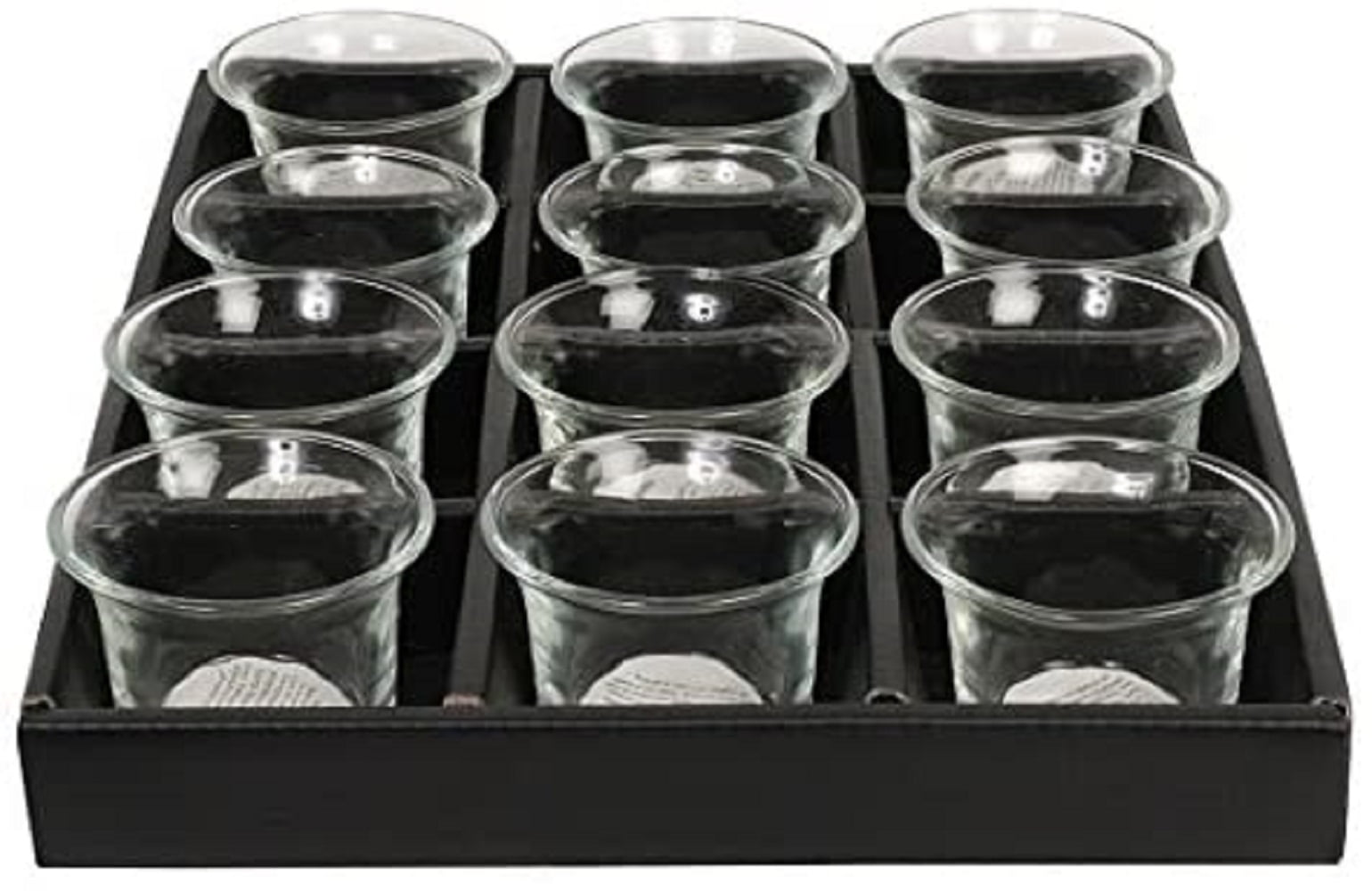 Hosley Set of 12 Clear Glass Oyster Tea Light Candle Holders 2.5 Inch Diameter