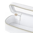 thumbnail image 6 of Women PU Makeup Brush Bag Makeup Brush Holder Bag Cosmetic Organizer Bag Large Capacity Makeup Storage Bag Transparent Portable Cosmetic Pouch Dual Zipper Travel Cosmetic Bag (White), 6 of 7