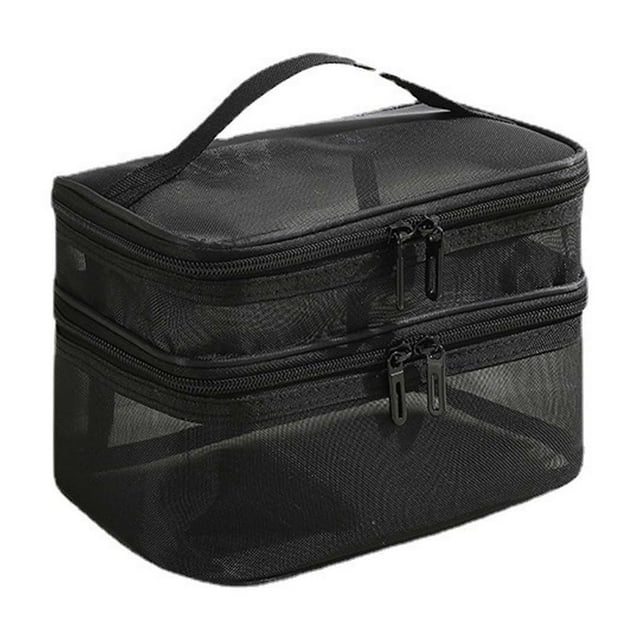 Travel Toiletries Bags, Large Capacity Handheld Transparent Storage Bag Double Layer Portable Travel Storage Toiletry Bag