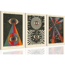 Hieng Retro Hippie Wall Art 70's Psychedelic Eyes Art Posters, Inspirational Quote Canvas Painting Pictures Prints Wall Decor for Bedroom Living Room Apartment Teen Dorm HomeUnframed