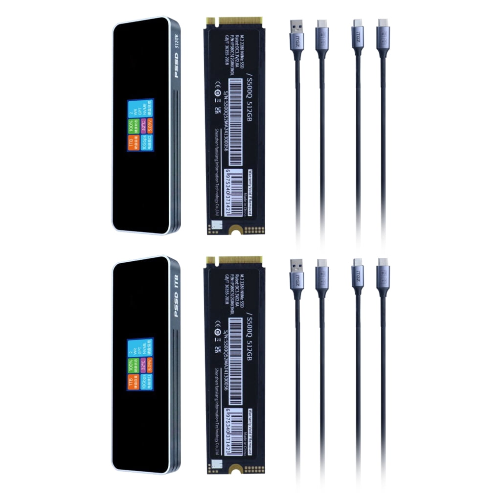 AOOOWER M.2 2280 SSD USB3.1 GEN2 10Gbps Adapter Quick Responses Hard Disk Drive with LCD