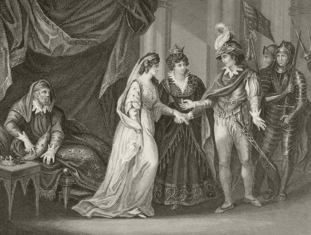 Henry V Of England Taking The Hand Of Catherine Daughter Of Charles Vi Of France Seen On Left The Treaty Of Troye 1420 Stipulated That Henry Would Marry Catherine From A Nineteenth Century Engraving C