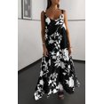 thumbnail image 2 of Women Summer Spaghetti Strap Sleeveless V Neck Sundress Boho Floral Vacation Maxi Suspender Dress Black XXL, 2 of 7