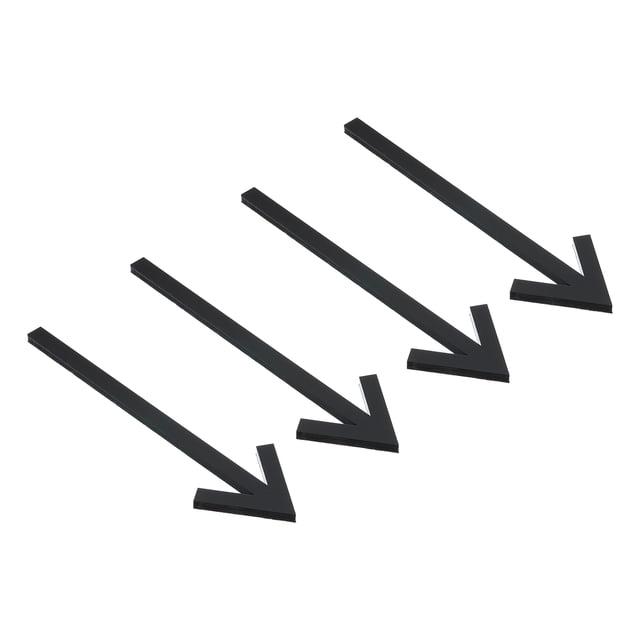Unique Bargains 6.3' Auto Stick Flèche Signe, 4 Pack Acrylique Directionnel Signe Autocollant Noir
