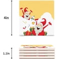 thumbnail image 3 of FMSHPON Merry Christmas Santa Claus Set of 8 Coaster for Drinks, Absorbent Ceramic Stone Coasters Cup Mat with Cork Base for Home Kitchen Room Coffee Table Bar Decor, 3 of 4