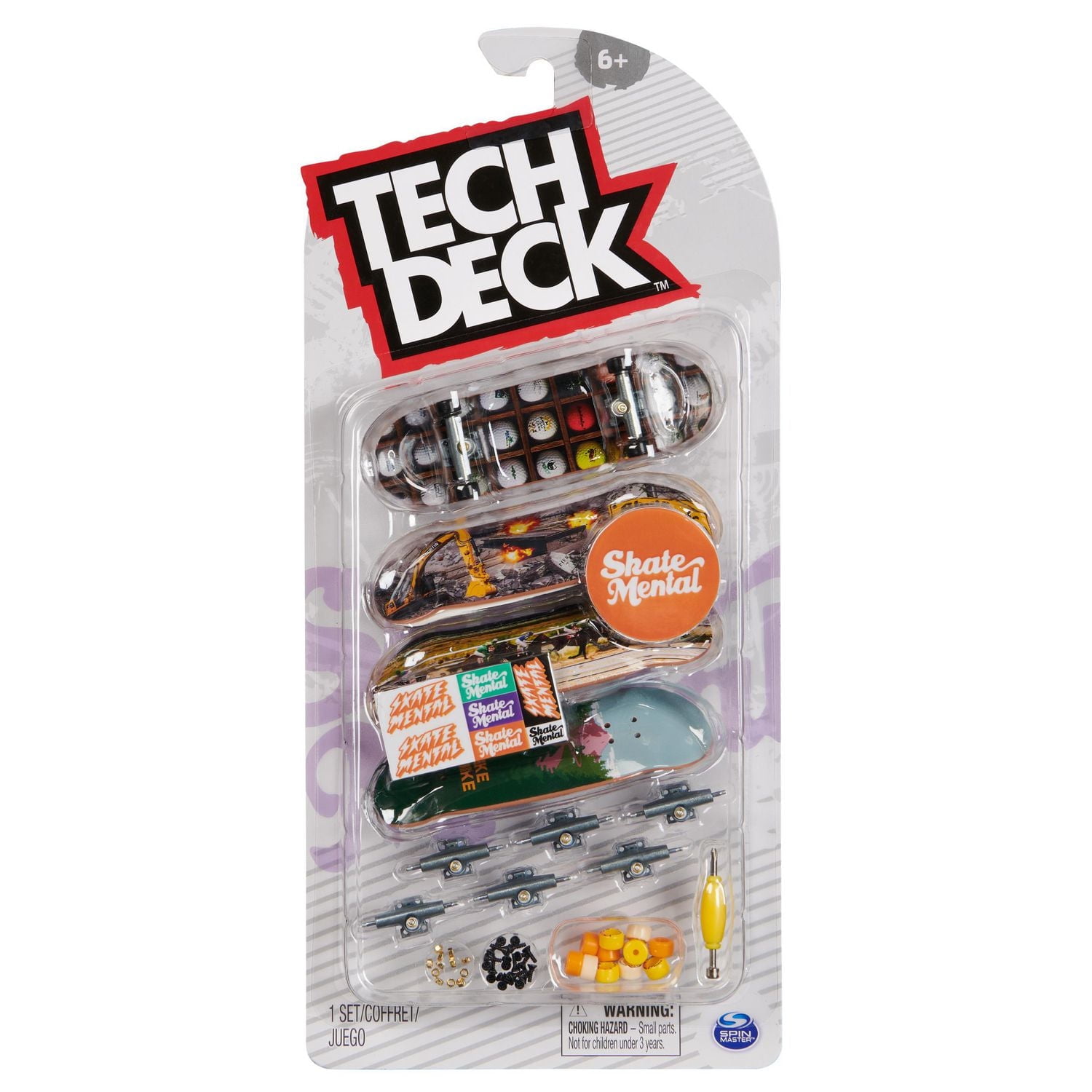 Tech Deck, Ultra DLX Fingerboard 4-Pack, Skate Mental, Collectible and Customizable Mini Skateboards, Kids Toys for Ages 6 and up