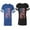 Men Royal / Women Black, variant on American Flag Unisex Couple Matching Cotton Jersey style T-Shirt Contrasting stripes on sleeves (Men Royal / Women Black) (Men S / Women S)