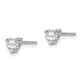thumbnail image 4 of Auriga Fine Jewelry 925 Sterling Silver Rhodium-plated 4mm Heart White Topaz Stud Earrings for Women, 4 of 6