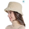 thumbnail image 3 of Deago Women Winter Bucket Hat Vintage Cloche Hats Warm Faux Fur Wool Outdoor Fisherman Cap (Beige), 3 of 7