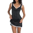 thumbnail image 2 of Biekopu Women Summer Satin Nightgowns,Bandage Lace Patchwork Night Sleeveless Sleep Dress, 2 of 7