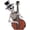 Hold the guitar, variant on Mini Halloween Skeleton, Ute Statue Skeleton Halloween Decoration Collectible Souvenirs, Suitable for Halloween Party Decoration for Home Office Desktop (1PCS Holding a rose)