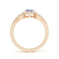 thumbnail image 2 of Angara Natural 0.5 Ct. Tanzanite with Diamond Halo Ring in 14K Rose Gold for Women (Ring Size: 3), 2 of 8